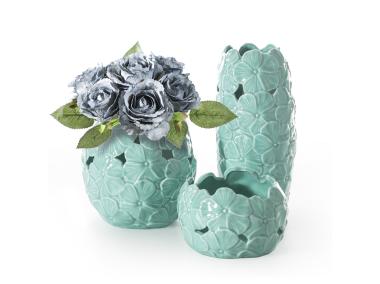 Zdjęcie: Wazon Marge 10x10x21 cm miętowy EUROFIRANY