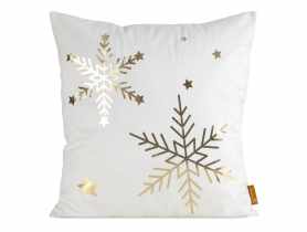 Poduszka welwetowa świąteczna 45x45 cm biało-złota EUROFIRANY