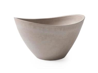 Zdjęcie: Donica z kompozytu w kształcie łódki 30x22x17 cm taupe TIN TOURS