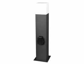 Lampa ogrodowa aluminiowa New York E27 prostokatna średnia z gniazdem grafit POLUX