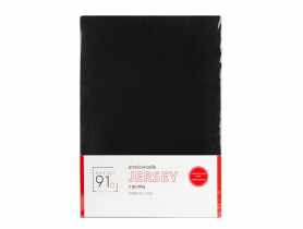 Prześcieradło Jersey z gumką 240x220 + 30 cm czarne EUROFIRANY