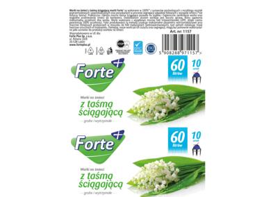 Zdjęcie: Worki na śmieci z taśmą LDPE 60 L - 10 szt. FORTE+