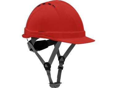 Zdjęcie: Hełm przemysłowy ochronny, wentylowany, czerwony, kat. III, CE, LAHTI PRO