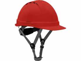 Hełm przemysłowy ochronny, wentylowany, czerwony, kat. III, CE, LAHTI PRO