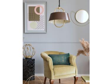 Zdjęcie: Poszewka welwetowa ze złotym nadrukiem i pomponami oh my chic 1 turkusowo-złota 30x50 cm CHIC HOME