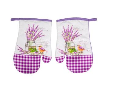 Zdjęcie: Rękawice kuchenne Lavender II 0318FS25 z magnesem komplet 2 sztuk EUROMAT