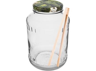 Zdjęcie: Słój 1,5 L kolorowa zakrętka + szczypce BROWIN