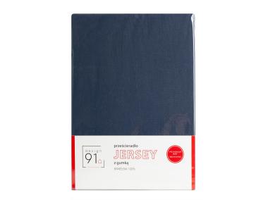Zdjęcie: Prześcieradło Jersey z gumką 220x200 + 30 cm granatowe EUROFIRANY