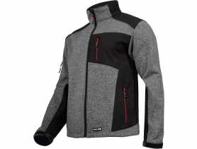 Kurtka sweter wstawki softshell, szaro-czarna, L, CE, LAHTI PRO