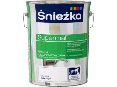 Zdjęcie: Emalia Supermal biały RAL9003 5L ŚNIEŻKA