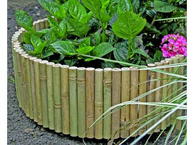Zdjęcie: Płotek ogrodowy z bambusu Bamboo Border 0,35x1 m, naturalny NORTENE