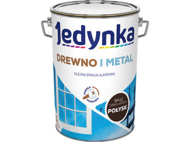 Zdjęcie: Emalia olejno-alkidowa drewno i metal brąz czekoladowy 5 L połysk JEDYNKA