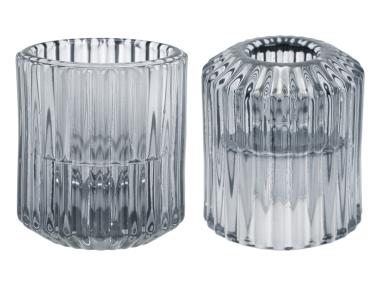 Zdjęcie: Świecznik szklany Tealight gray 6 cm 81423 RAVI