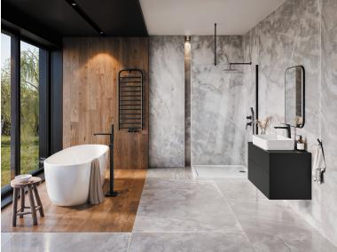 Zdjęcie: Bateria wannowa wolnostojąca z zestawem prysznicowym DEANTE