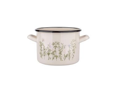 Zdjęcie: Garnek prosty Wild Herbs 3,3 L - 18 cm kremowy SILESIA