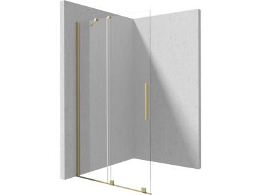 Zdjęcie: Ścianka Walk-In przesuwny Prizma złoto szczotkowane 120x195 cm DEANTE