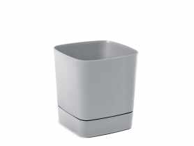 Donica z podstawką Clima 25x25 cm szara LAMELA PLASTIC