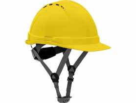 Hełm przemysłowy ochronny, wentylowany, żółty, kat. II, CE, LAHTI PRO