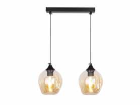 Lampa wisząca Aspa czarny 2x40 W E27 klosz brązowy CANDELLUX