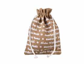 Worek jutowy świąteczny Wesołych Świąt 30x22 cm TIN TOURS