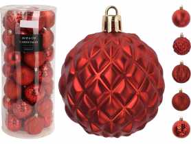 Bombki czerwone 6 cm - 35 szt. w tubie KOOPMAN
