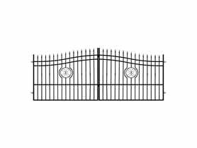 Brama dwuskrzydłowa Amelia 4 m x 1,4-1,6 m ocynk+ral 9005 POLBRAM