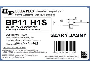 Zdjęcie: Listwa do boniowania PVC z siatką BP11 H1S L300 szary jasny BELLA PLAST