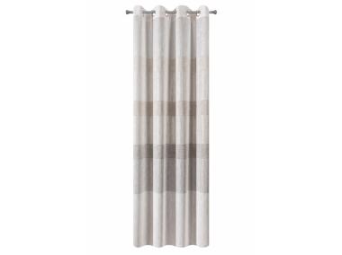 Zdjęcie: Zasłona Erli 140x250 cm kremowo-brązowa na przelotkach EUROFIRANY