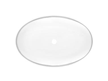 Zdjęcie: Umywalka nablatowa Fresco Trend 59 cm owalna biały/chrom INVENA