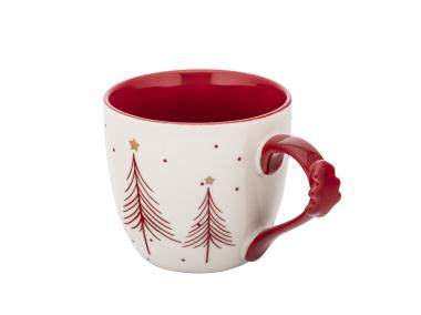 Zdjęcie: Kubek choinka czerwona 460 ml z dekoracją na uchu ALTOM DESIGN