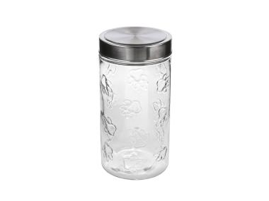 Zdjęcie: Pojemnik szklany z metalową i pokrywką 1300 ml dekoracja łapki ALTOMDESIGN