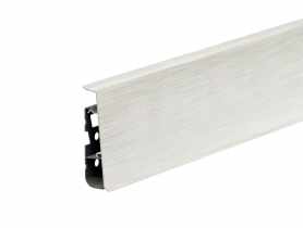 Listwa przypodłogowa PVC Hi Line Prestige 2,2x7,5 cm 2,50 m Aluminium szczotkowane białe Mat CEZAR