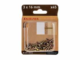Wkręt utwardzany do drewna 3x16 mm blister 45 szt. KOELNER