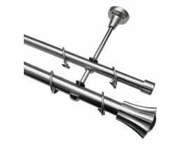 Karnisz podwójny 25/19 mm Rodos 200 cm nikiel GARDINIA