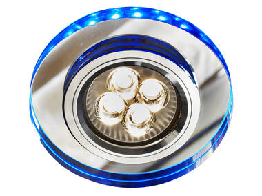 Zdjęcie: Świetlik oprawa stropowa chrom 50 W + SMD GU10 niebieski 2,1 W CANDELLUX