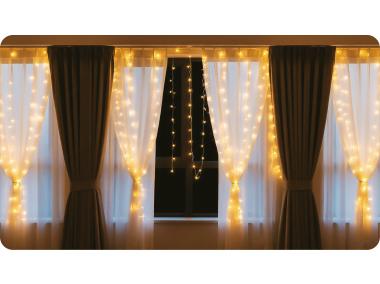 Zdjęcie: Kurtyna świąteczna LED 3x2 m barwa ciepła VOLTENO