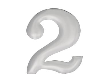 Zdjęcie: Cyfra 2 aluminiowa, chrom 37 mm METRO