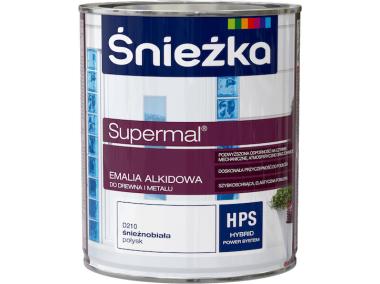 Zdjęcie: Emalia Supermal Em alkidowa biały poł 0,75L ŚNIEŻKA