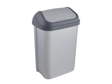 Zdjęcie: Kosz na śmieci z obrotową pokrywą swantje 10 L srebrny KEEEPER