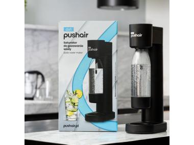Zdjęcie: Saturator PushAir w zestawie butelka na wodę 0,7 L + nabój CO2 czarny  DAFI