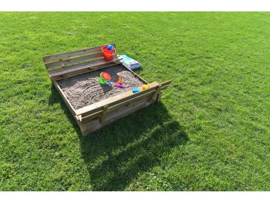 Zdjęcie: Piaskownica 120x120 z ławeczką i przykryciem Tomek SOBEX