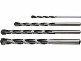 Wiertła do betonu 4-10 mm, zestaw 4 szt., końcówka motylkowa GRAPHITE
