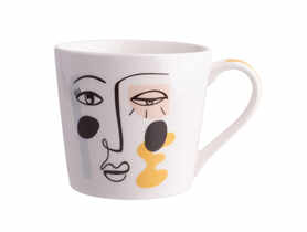 Kubek Stożek Nbc 350 ml Twarze dekoracja A ALTOMDESIGN