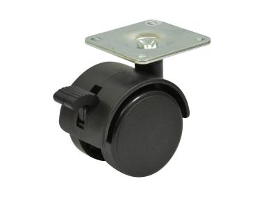Zdjęcie: Kółko meblowe 40 mm, 25 kg płyta mocująca z hamulcem METRO