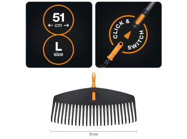 Zdjęcie: Grabie do liści, głowica do systemu One Click FISKARS