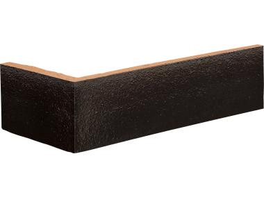 Płytka klinkierowa kątowa 120/250x65x10 mm onyksowa czerń gatunek I KING KLINKER