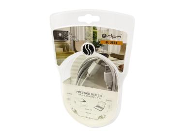 Przewód USB 2.0 typu A-B, 1,8 m, blister BLUSB1 DPM SOLID