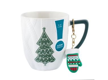 Zdjęcie: Kubek baryłka choinka 440 ml Winter wool z brelokiem ALTOM DESIGN