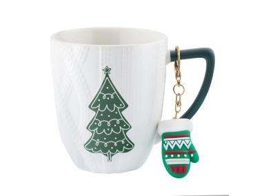 Zdjęcie: Kubek baryłka choinka 440 ml Winter wool z brelokiem ALTOM DESIGN