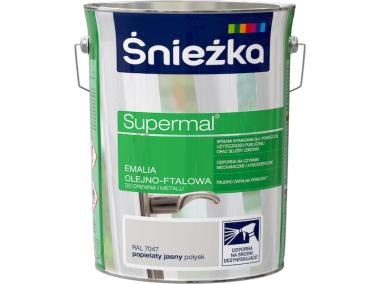 Zdjęcie: Emalia Supermal popielaty jasny RAL7047 5L ŚNIEŻKA